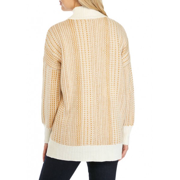 New Directions® Women's Drop Shoulder Space Dye Turtleneck Sweater