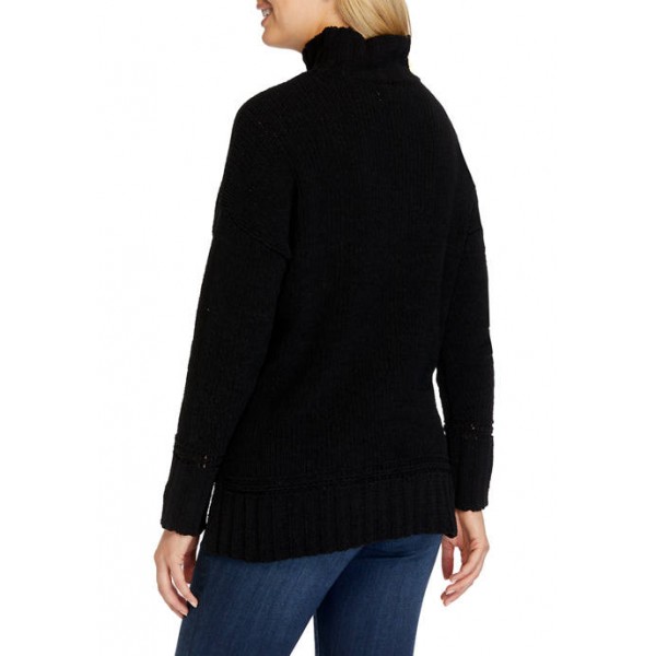 New Directions® Women's Long Sleeve Turtleneck Chenille Sweater
