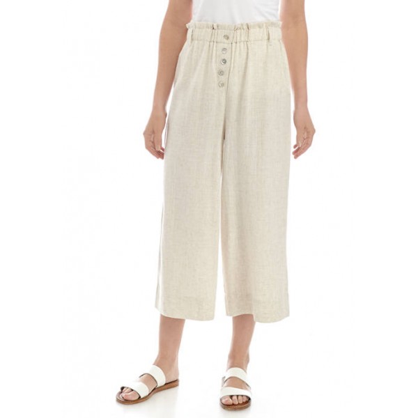 Ruby Rd Women's Solid Linen Capri Pants